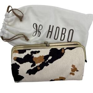 Hobo Lauren Clutch Wallet Cow Print Calf Hair Leather Western Limited Edition